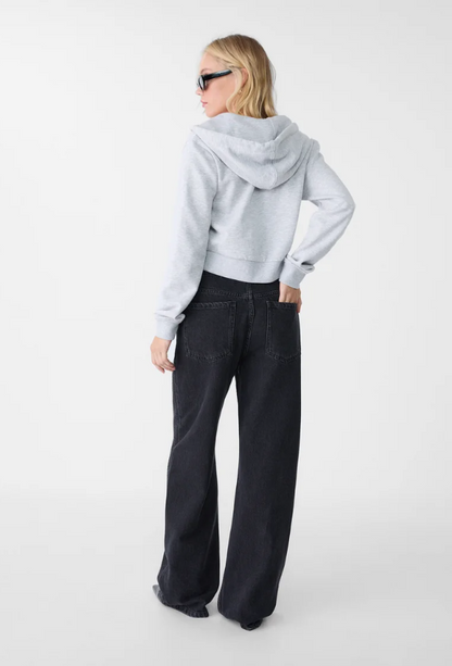 Stradivarius WITH RHINESTONES - Relaxed fit jeans - black denim